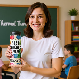 Bouteilles Isothermes Meilleur enseignant toujours personnalisé Nom des 