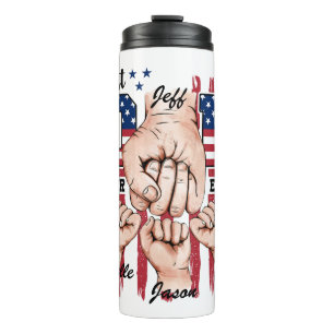 Bouteilles Isothermes Meilleur Papa Jamais - Fist Bump USA Drapeau - 3 E