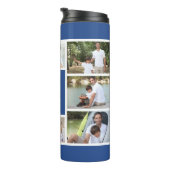 Bouteilles Isothermes Meilleur papa Jamais Photo Collage Bleu et Blanc (Tourné sur la droite)