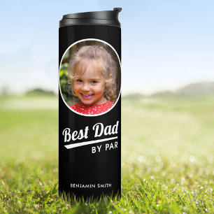 Bouteilles Isothermes Meilleur Papa Par Photo Personnalisée Golf Noir