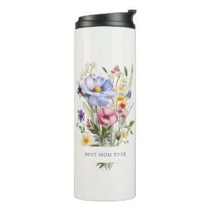 Bouteilles Isothermes Meilleure Maman Toujours Anglais Bouquet Fleurs de