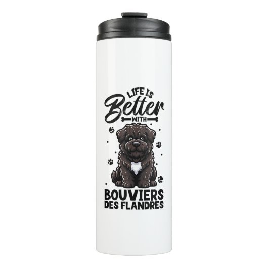 Bouteilles Isothermes Meilleure vie avec Bouvier des Flandres (Devant)