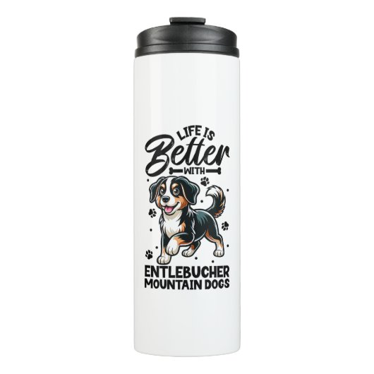 Bouteilles Isothermes Meilleure vie avec Entlebucher Mountain Dog (Devant)