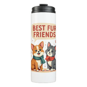 Bouteilles Isothermes Meilleurs amis en pelage Vintage Chat et Chien de