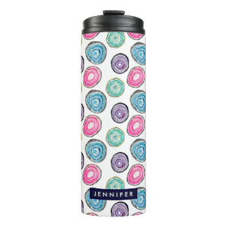 Bouteilles Isothermes Mélange bleu violet rose motif de géométrie person