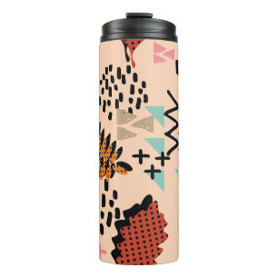 Bouteilles Isothermes Memphis automne feuillage et feuilles avec géomet