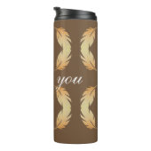 Bouteilles Isothermes Merci Appréciation Motif de plume unique (Tourné sur la droite)