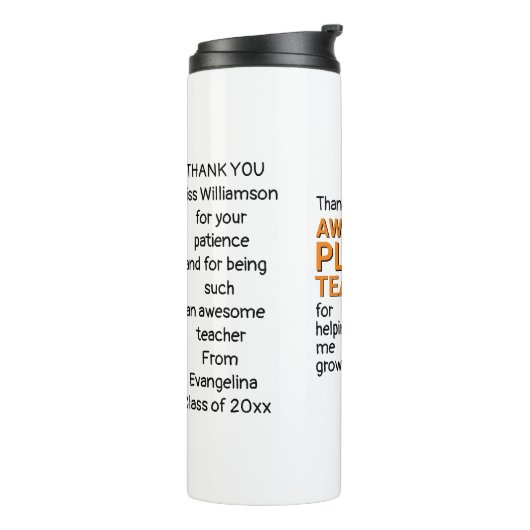 Bouteilles Isothermes Merci Awome Enseignant (Tourné sur la gauche)