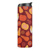 Bouteilles Isothermes Merci Citrouille Brown Motif sans Seamless. (Tourné sur la gauche)