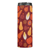 Bouteilles Isothermes Merci Citrouille Brown Motif sans Seamless. (Dos)