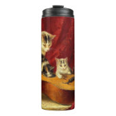 Bouteilles Isothermes Mère Chat et chatons Jouer avec la guitare (Devant)