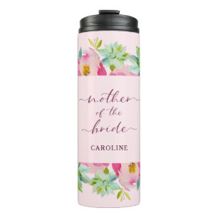 Bouteilles Isothermes Mère de la mariée Blooming Chic Menthe et Rose