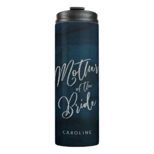 Bouteilles Isothermes Mère de la mariée en bleu foncé lustré Navy Monogr