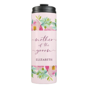 Bouteilles Isothermes Mère du Marié Blooming Chic Menthe et Rose
