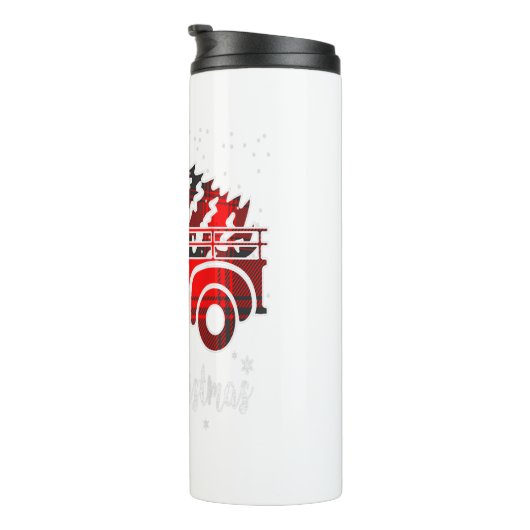 Bouteilles Isothermes Merry Christmas Leopard Buffalo Truck Tree Red Pla (Tourné sur la droite)