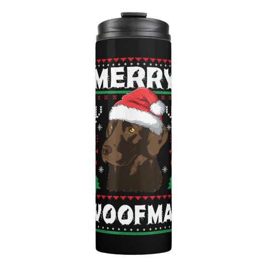Bouteilles Isothermes Merry Woofmas Chocolat Noël Labrador Lover (Devant)