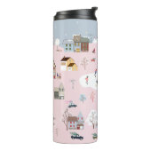 Bouteilles Isothermes Merveilles d'hiver : mignon motif de village (Tourné sur la gauche)