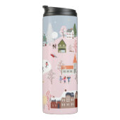 Bouteilles Isothermes Merveilles d'hiver : mignon motif de village (Tourné sur la droite)