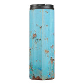 Bouteilles Isothermes Métal bleu rouillé : Mur texturé. (Dos)