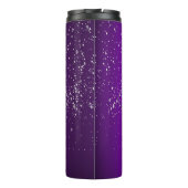 Bouteilles Isothermes Métal brossé violet moderne avec Monogramme argent (Dos)