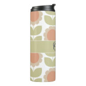 Bouteilles Isothermes  Mid-Century Pastel Pink Retro Floral Pattern (Tourné sur la gauche)