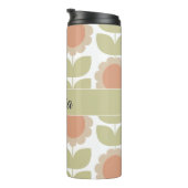 Bouteilles Isothermes  Mid-Century Pastel Pink Retro Floral Pattern (Tourné sur la droite)