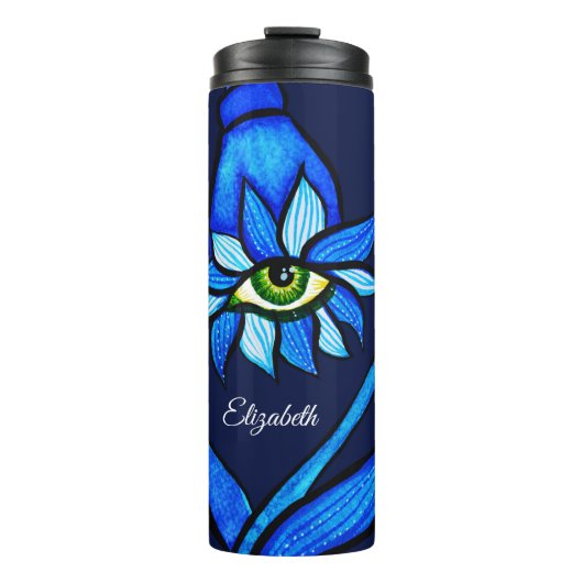 Bouteilles Isothermes Midnight Gothic Eye Flower - Dark Blue Botanical (Devant)