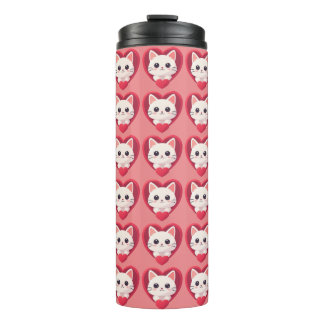 Bouteilles Isothermes Mignon Chat Blanc avec Design Kawaii Kitty Love