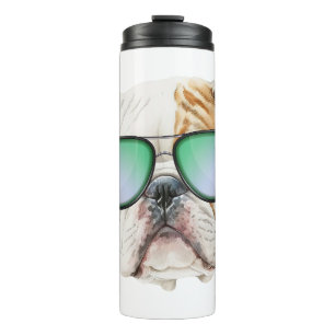 Bouteilles Isothermes Mignon chien anglais avec lunettes de soleil, Gros