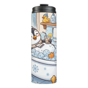Bouteilles Isothermes Mignon dessin animé pingouin heureux prenant un ba