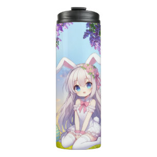 Bouteilles Isothermes mignon, lapin anime printemps/Pâques