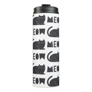 Bouteilles Isothermes mignon motif de chat. illustration vintage