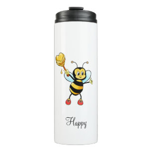 Bouteilles Isothermes Mignonne abeille à miel avec cœur et calligraphie