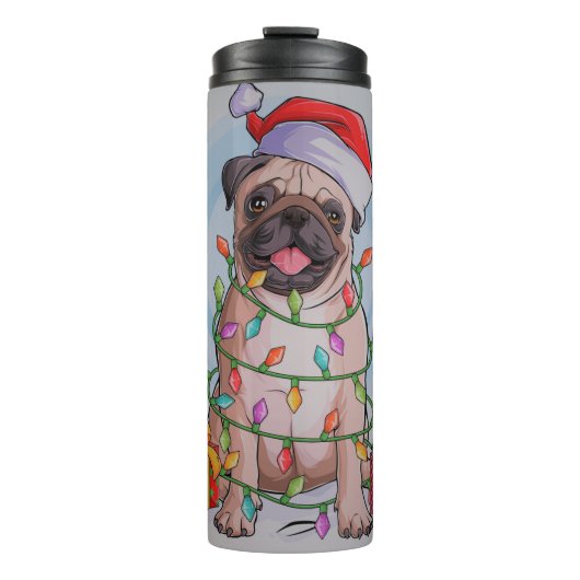 Bouteilles Isothermes Mignonne chien Carlin de Noël (Devant)