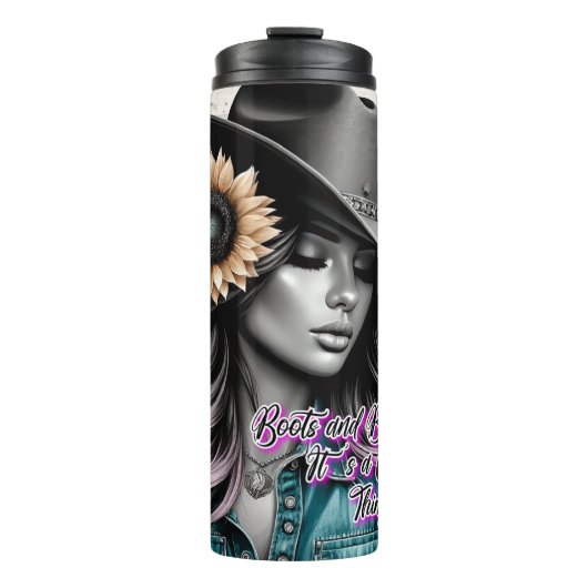 Bouteilles Isothermes Mignonne cowgirl occidentale (Devant)