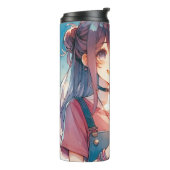 Bouteilles Isothermes Mignonne fille Anime tenant un Boba Tea (Tourné sur la gauche)