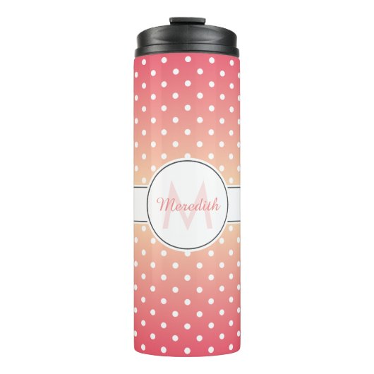 Bouteilles Isothermes Mignonne fille rose Ombre Monogram Polka Dot (Devant)
