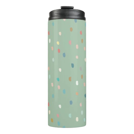 Bouteilles Isothermes Mignonne Multicolor Motif Dotty Sur Sage Green (Devant)