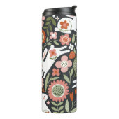 Bouteilles Isothermes Mignons lapins blancs, motif vintage fleuri. (Tourné sur la gauche)