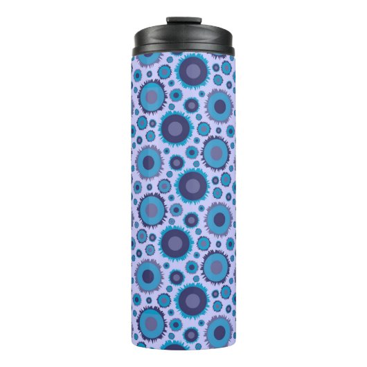 Bouteilles Isothermes Mignons motifs de soleils multicolores bleus (Devant)