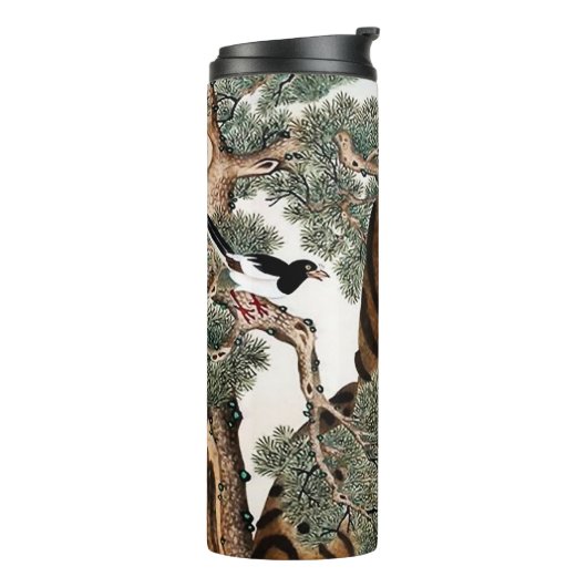 Bouteilles Isothermes Minhwa tigre et pâté sous arbre à pin (Tourné sur la gauche)