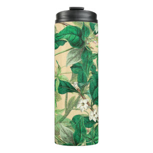 Bouteilles Isothermes Mini fleurs blanches avec motif feuille