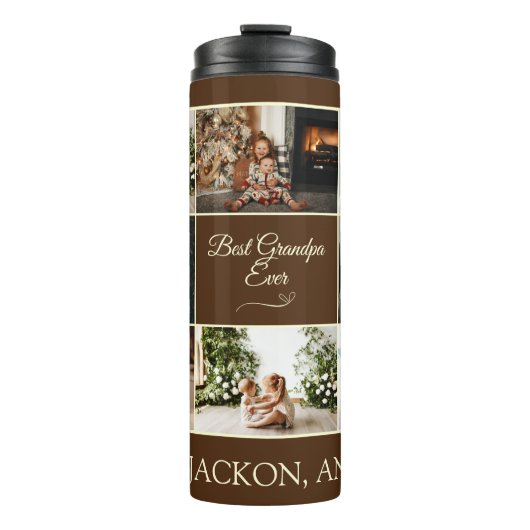 Bouteilles Isothermes Minimal Brown 8 Collage Meilleur Grand-Père Jamais (Devant)