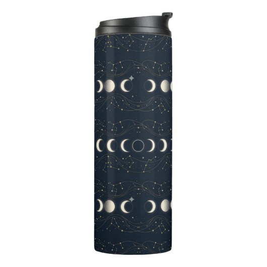 Bouteilles Isothermes Minimalist Lunar Phases Pattern with Stars and Nig (Tourné sur la gauche)