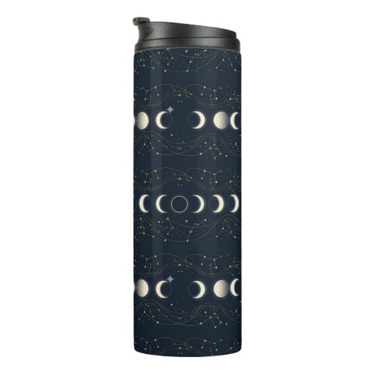 Bouteilles Isothermes Minimalist Lunar Phases Pattern with Stars and Nig (Tourné sur la droite)