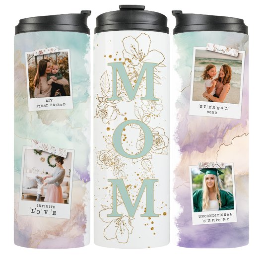 Bouteilles Isothermes Mint Green Mom Photo Coffee Travel Tumbler Mug