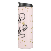 Bouteilles Isothermes Mlle à Mme| Black & Gold Heart & Ring Mariage (Tourné sur la droite)