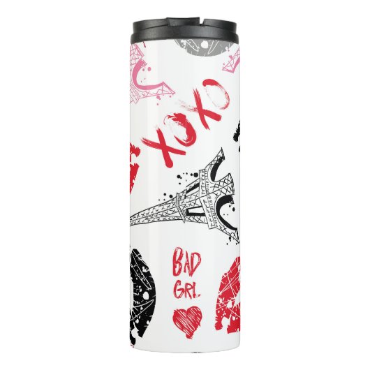 Bouteilles Isothermes Mode Paris, calligraphie motif Tour Eiffel. (Dos)