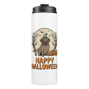 Bouteilles Isothermes Modèle de chemise vintage Halloween Pug Chapeau de