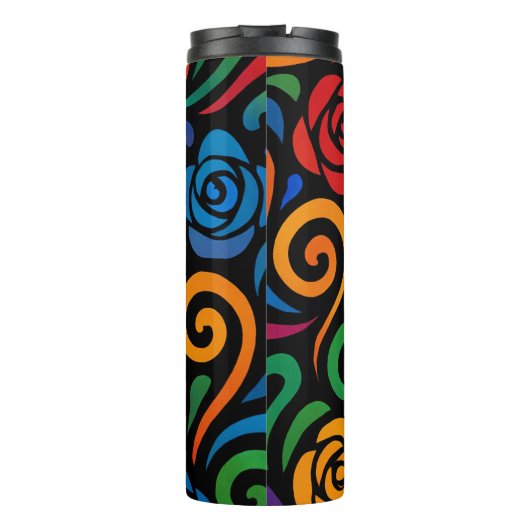 Bouteilles Isothermes Modèle floral arc-en-ciel psychédélique (Dos)